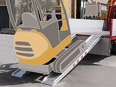Metalmec Auffahrrampen Bagger Verladerampen Alurampen 3,0m / 2,500 t Auffahrschienen Auffahrrampen Rampen M100/30 mit oder ohne Rand