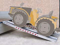 Metalmec Auffahrrampen Bagger Verladerampen Alurampen 3,5m / 4,580 t Auffahrschienen Auffahrrampen Rampen M125/35 mit Rand