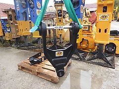 Rock - Kreuz-Gelenk Greifergabel Rock- Bagger-Aufnahme: 60-281 mm lichte Weite - Greiferaufnahme unten Identmaße: 45-100mm- Bagger: 14t-24t