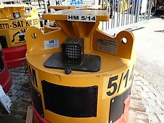 Zanetti SAT - Magnet / Hydraulik-Abbruch-Magnet HM 5/14 AZ - AZ: für Adapterplatte, mit 5 Zähnen - außen geschützt vorne unter Adapter-Platte montierte Licht-Signal-Ampel - Bagger: 5t-14t - Magnetleistung 3,2KW, 220V